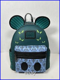 Disney Parks Mickey Main Attraction Haunted Mansion Loungefly Mini Backpack NWT