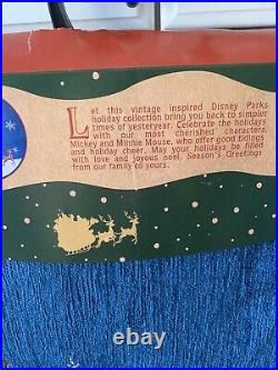 Disney Parks Mickey Minnie Sleigh Victorian Blue Good Tidings Tree Skirt NWT