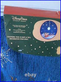 Disney Parks Mickey Minnie Sleigh Victorian Blue Good Tidings Tree Skirt NWT