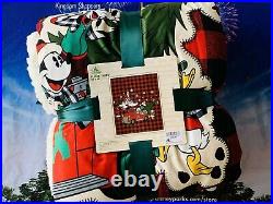Disney Parks Mickey Mouse Christmas Holiday Buffalo Plaid Fleece Blanket Throw