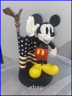 Disney Parks Mickey Mouse W American Flag Med Figurine Figure 15 NEW Box WDW