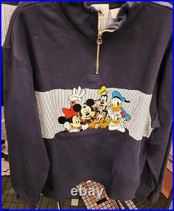 Disney Parks Mickey Mouse and Friends 1/4 Zip Fleece Top NEW MEDIUM