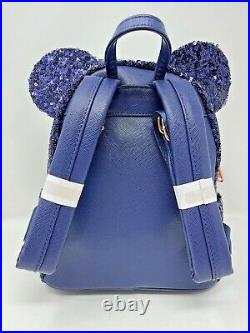 Disney Parks Minnie Mouse Disney Cruise Line Blue Sequined Loungefly Backpack