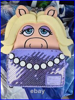Disney Parks Muppets Miss Piggy Loungefly Mini Backpack NWT