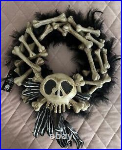 Disney Parks NBC Haunted Mansion Scull & Bones Wreath- Super Rare with Tags