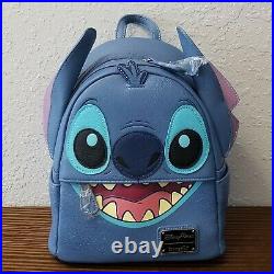 Disney Parks Stitch Faux Leather Loungefly Mini Backpack Lilo NWT