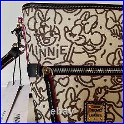 Disney Parks Store Minnie Mouse Line Art Dooney & Bourke Small Zip Crossbody NWT