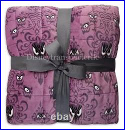 Disney Parks THE HAUNTED MANSION Wallpaper Weighted Throw Blanket Quilted 50x60