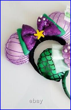 Disney Parks The Little Mermaid Seashell Ariel Minnie Ear Headband Set