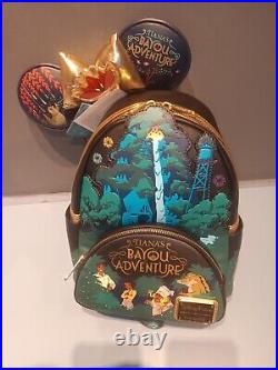 Disney Parks Tiana's Bayou Adventure Loungefly Mini Backpack & Light Up Ears New