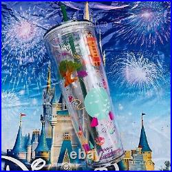 Disney Parks WDW 2021 Starbucks Parks Icon Acrylic Drink Tumbler CUP 24oz Straw
