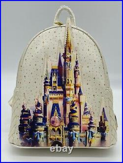 Disney Parks WDW 50th Anniversary Castle Loungefly Backpack White NWT