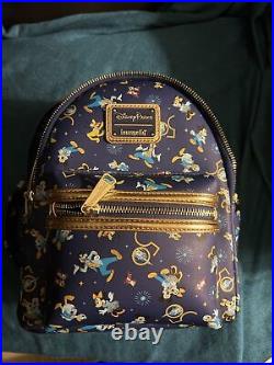 Disney Parks Walt Disney World 50th Anniversary AOP Loungefly Mini Backpack NWT