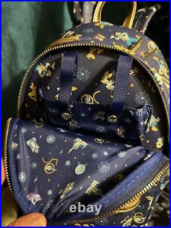 Disney Parks Walt Disney World 50th Anniversary AOP Loungefly Mini Backpack NWT