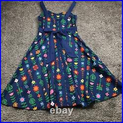 Disney Parks Womens It's a Small World Dress Size S Blue Goodbye Tie-Waist NWT