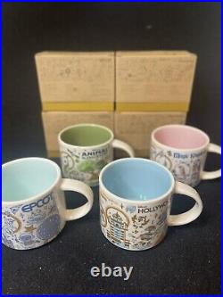 Disney StarBucks 50th Anniversary Set Of Four Parks Been There Mug New