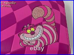 Kate Spade Cheshire Cat Alice In Wonderland Pink Zip Wallet Disney Parks