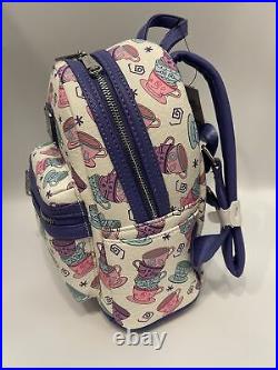 Loungefly Disney Parks Mad Tea Party Mini Backpack OG HEARTS LOGO NWT Y/11