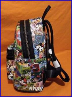 Loungefly Disney Parks Map Icon Collage Mini Backpack Mickey Donald Castle NWT