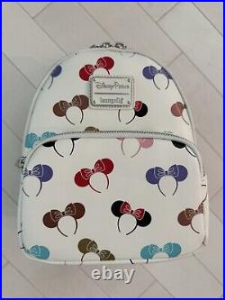 Loungefly Disney Parks Mickey Mouse Ears Headbands White Mini Backpack NEW Exact