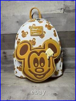 Loungefly Disney Parks Mickey Mouse Waffle Mini Backpack Brand New Nwt