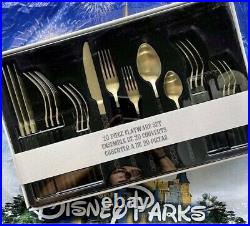 NEW 2021 Disney Parks 50th Luxe Mickey Icon Silverware Black Gold Flatware Set