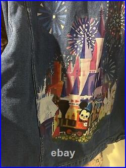 NEW 2023 Disney Parks Joey Chou Castle Magic Kingdom Denim Patch Jacket Adult XL