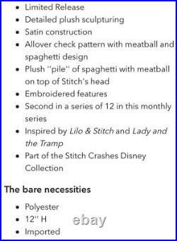 NEW Disney Parks 2021 Stitch Crashes Disney Lady & The Tramp Plush