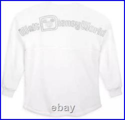 NEWithNWT Disney Parks White & Silver Fuzzy Embroidered SPIRIT JERSEY Size XXL