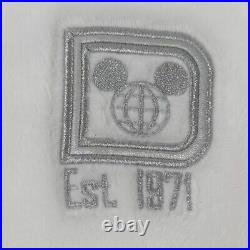 NEWithNWT Disney Parks White & Silver Fuzzy Embroidered SPIRIT JERSEY Size XXL