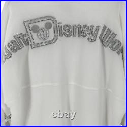 NEWithNWT Disney Parks White & Silver Fuzzy Embroidered SPIRIT JERSEY Size XXL