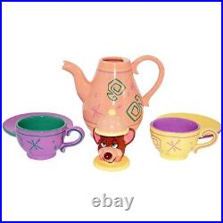 NIB Disney Parks Dormouse Tea Set Alice in Wonderland Teapot Cups Saucers