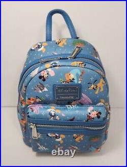 NWT 2020 Disney Parks Park Life & Attractions Icons Loungefly Blue Mini Backpack