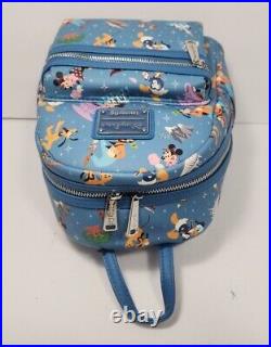 NWT 2020 Disney Parks Park Life & Attractions Icons Loungefly Blue Mini Backpack