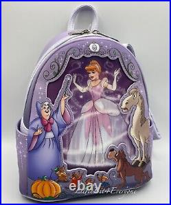 NWT Disney Parks 100 Decades Loungefly Cinderella Lenticular Mini Backpack