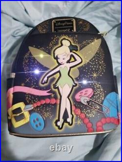 NWT Disney Parks 2023 Loungefly Peter Pan Tinker Bell Glow In The Dark Backpack