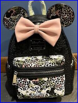 NWT! Disney Parks Animal Kingdom Safari Mickey Ear Pink Bow Backpack Loungefly