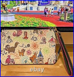 NWT Disney Parks Dooney & Bourke Sketch Cats Zip Wallet Wristlet EXACT / A