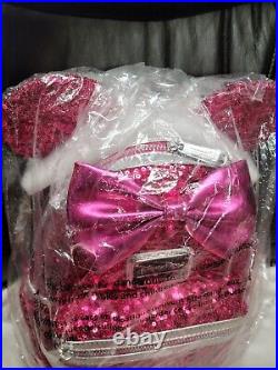 NWT Disney Parks Imagination Pink 2019 Loungefly Mini Backpack and Park Ears Set