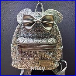 NWT Disney Parks Loungefly Frozen Arendelle Aqua Sequin Backpack