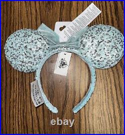 NWT Disney Parks Loungefly Frozen Arendelle Aqua Sequin Backpack And Ears SET