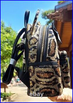 NWT Disney Parks Loungefly Sequin Leopard Cheetah Mini Backpack Bag IN HAND