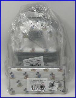NWT Disney Parks Loungefly Timeless Micky Mouse Poses Mini Backpack & Wallet B