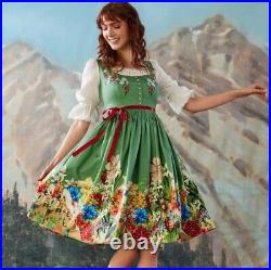 NWT Disney Parks The Dress Shop Matterhorn Bobsleds Green Floral Adult 14