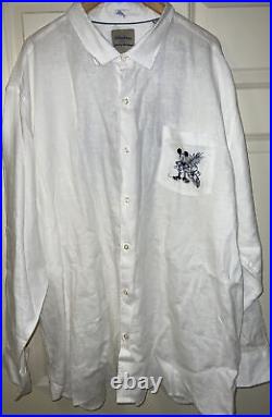 NWT Disney Parks Tommy Bahama Mickey Mouse Surf Beach Button Down 3XL 100% Linen