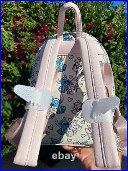 NWT Loungefly Disney Parks Valentine Stitch & Angel Hearts Mini Backpack