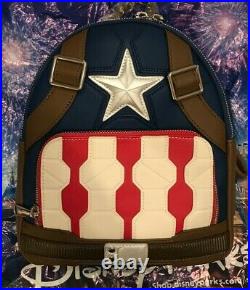 New 2021 Disney Parks Marvel Captain America Loungefly Backpack NWT