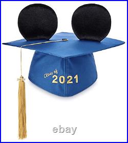 New Disney Parks 2021 Graduation MortarBoard Tassel Cap Navy Hat