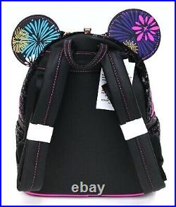 New Disney Parks Loungefly Main Attraction Minnie Castle Fireworks Mini Backpack