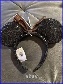 New Disney Parks Mickey Brown Bow Minnie Mouse Headband Ears VHTF NWT